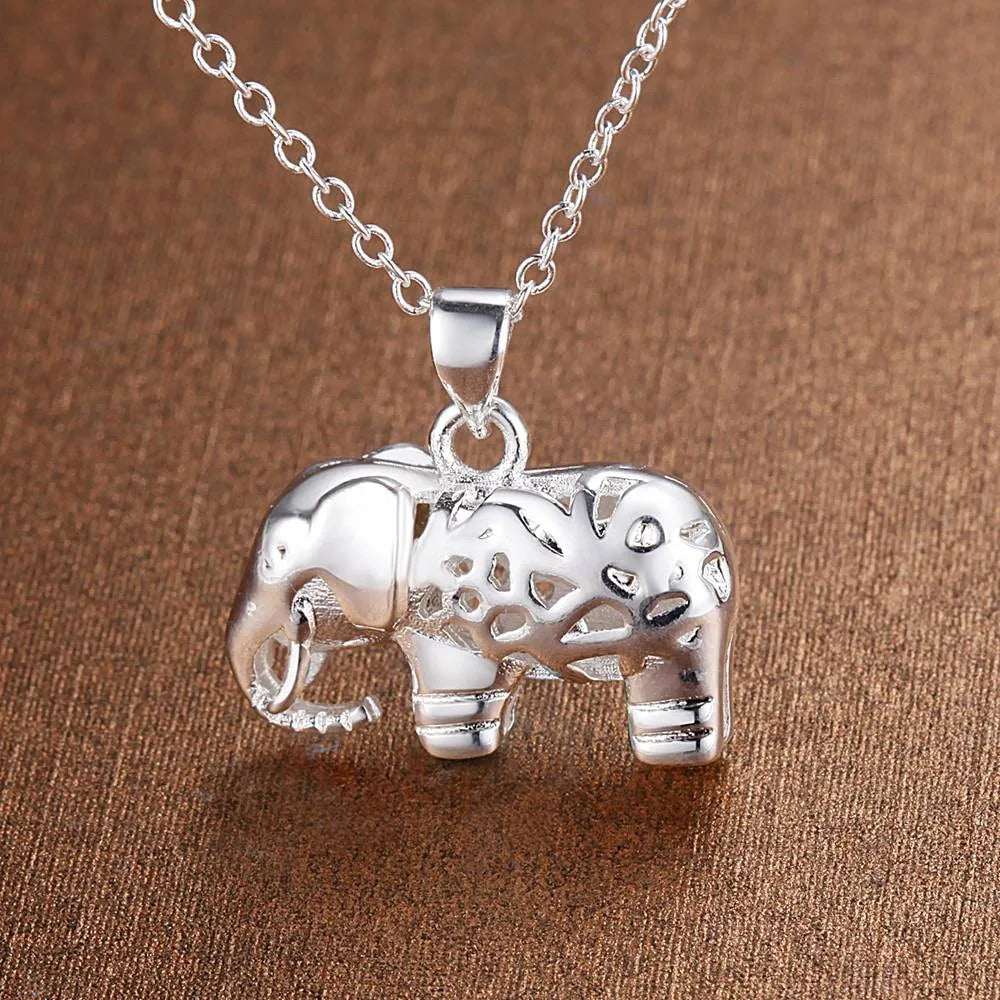 925 Silver Elephant Charm Necklace