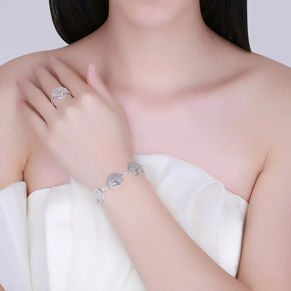 Tree of Life Jewelry Set in 925 Silver