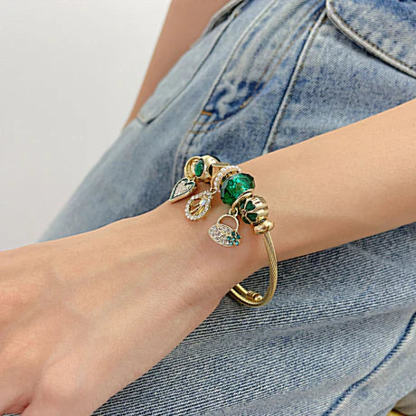 Charm Bangle with Cubic Zirconia