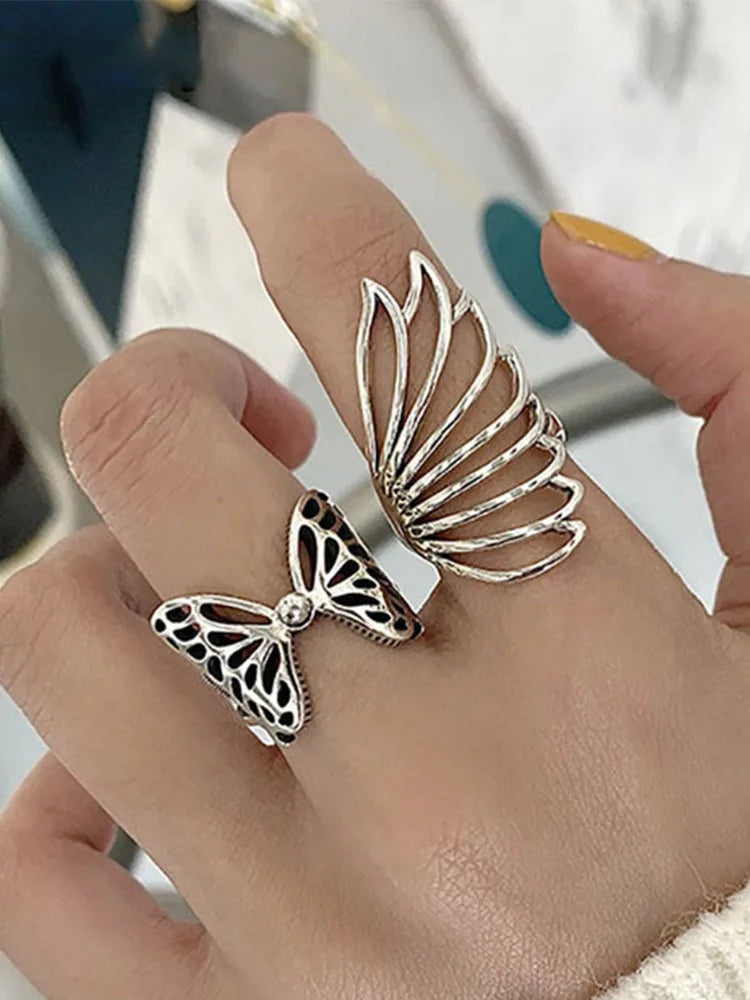 Silver Plated Geometric Adjustable Ring