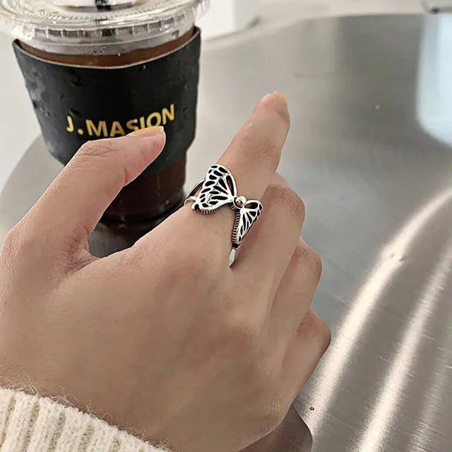 Silver Plated Geometric Adjustable Ring