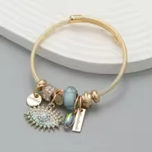 Charm Bangle with Cubic Zirconia