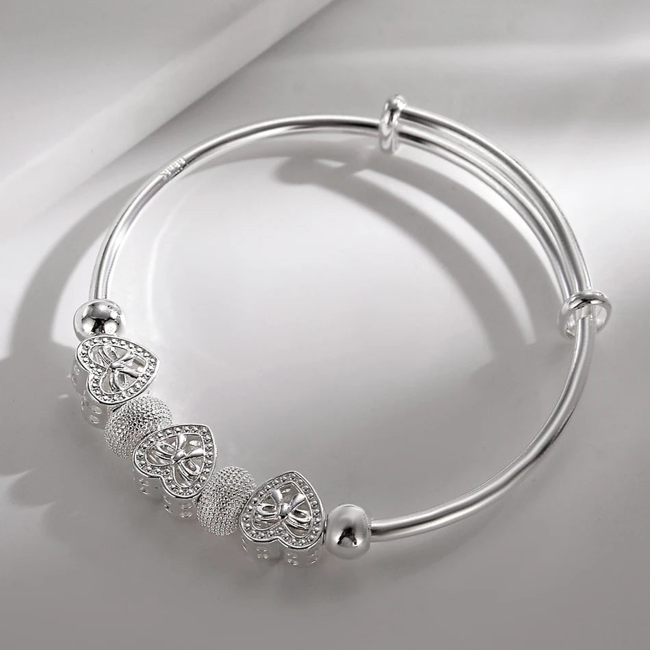 Silver-Plated Bangle with Bell Charm
