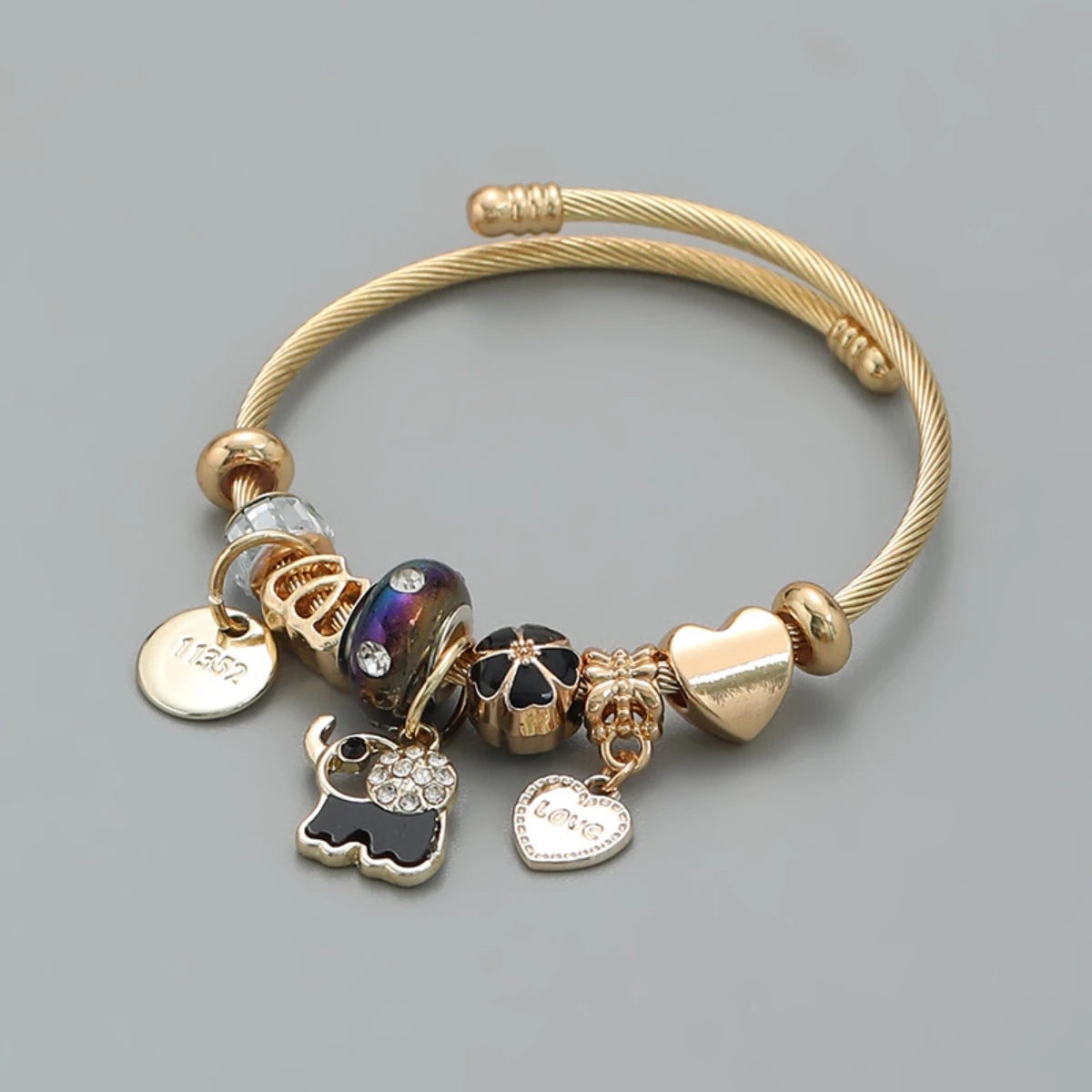 Charm Bangle with Cubic Zirconia
