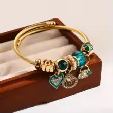 Charm Bangle with Cubic Zirconia