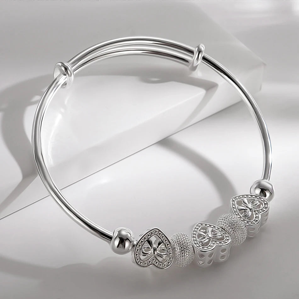 Silver-Plated Bangle with Bell Charm