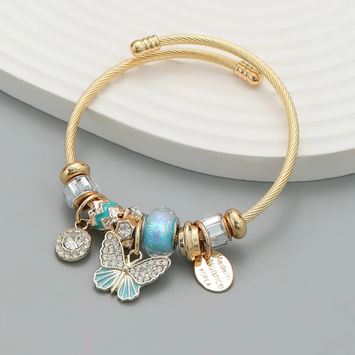 Charm Bangle with Cubic Zirconia