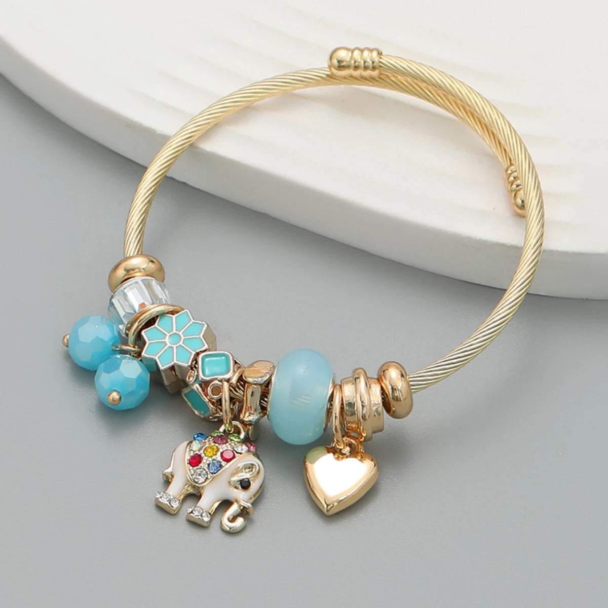 Charm Bangle with Cubic Zirconia